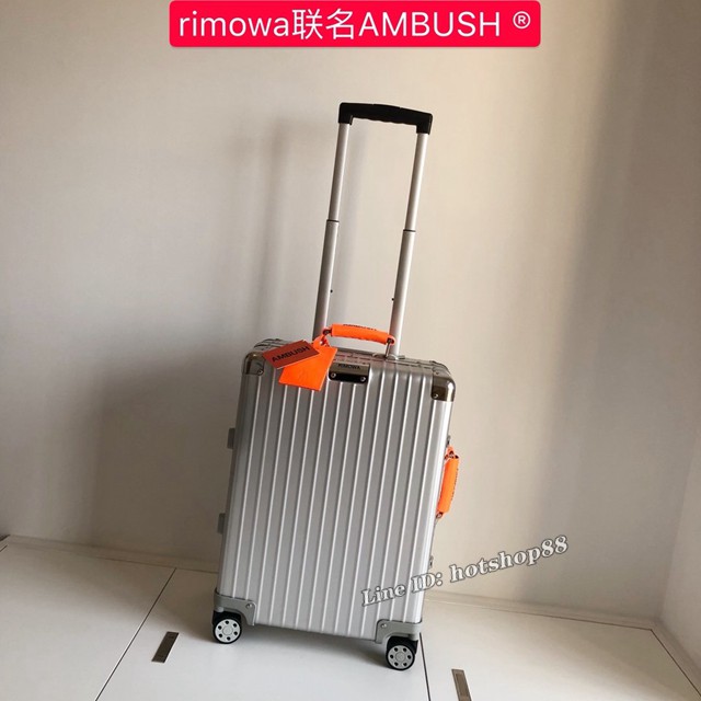 RIMOWA聯名AMBUSH行李箱四輪拉杆箱 日默瓦Classic鋁合金行李箱 gdx1136